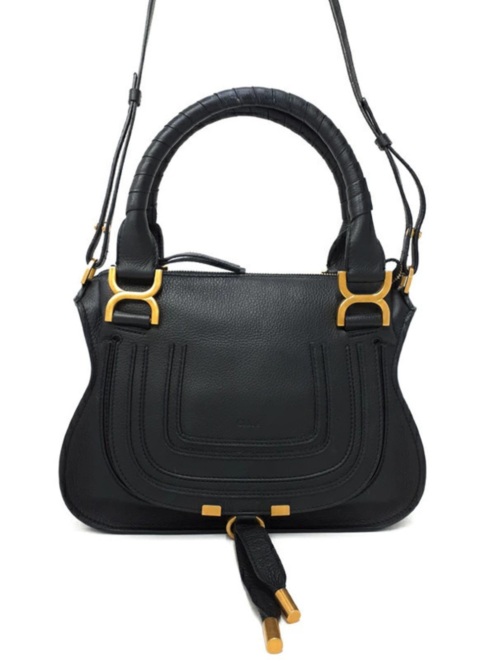 Chloe Marcie Double Carry Satchel Black